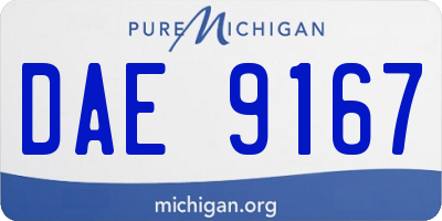 MI license plate DAE9167