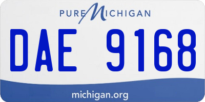 MI license plate DAE9168