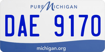 MI license plate DAE9170