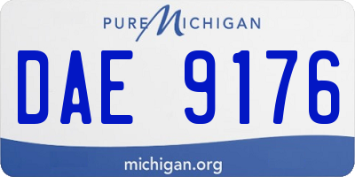 MI license plate DAE9176