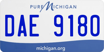 MI license plate DAE9180