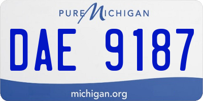 MI license plate DAE9187