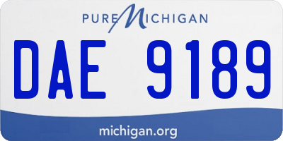 MI license plate DAE9189