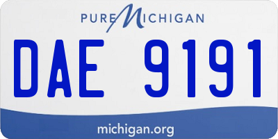 MI license plate DAE9191
