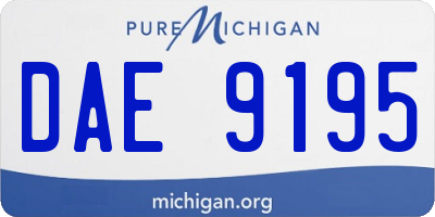 MI license plate DAE9195