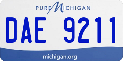 MI license plate DAE9211