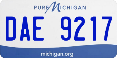MI license plate DAE9217