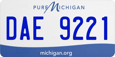 MI license plate DAE9221