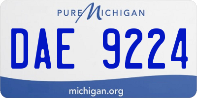 MI license plate DAE9224