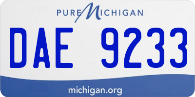 MI license plate DAE9233