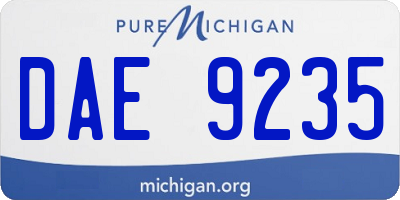 MI license plate DAE9235