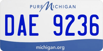 MI license plate DAE9236
