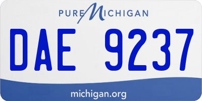 MI license plate DAE9237