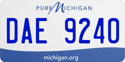 MI license plate DAE9240