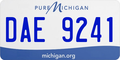 MI license plate DAE9241