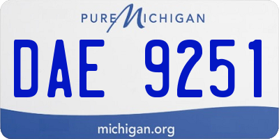 MI license plate DAE9251