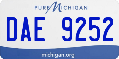 MI license plate DAE9252