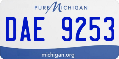 MI license plate DAE9253