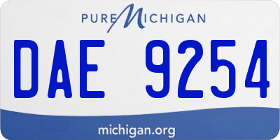 MI license plate DAE9254