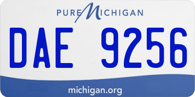 MI license plate DAE9256
