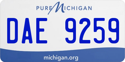 MI license plate DAE9259