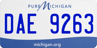 MI license plate DAE9263