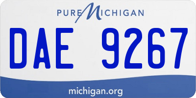 MI license plate DAE9267