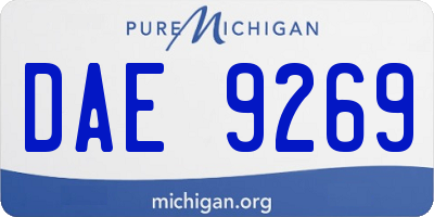 MI license plate DAE9269