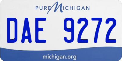 MI license plate DAE9272