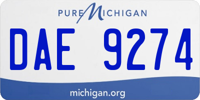 MI license plate DAE9274