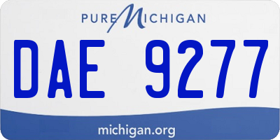 MI license plate DAE9277
