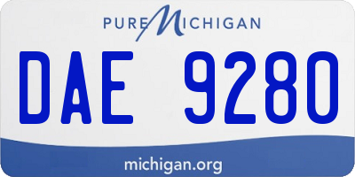 MI license plate DAE9280