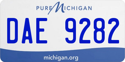 MI license plate DAE9282