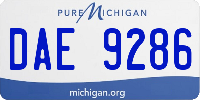 MI license plate DAE9286