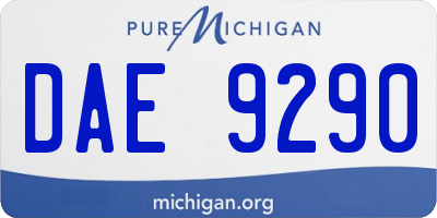 MI license plate DAE9290
