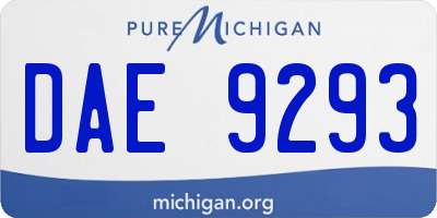 MI license plate DAE9293