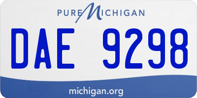 MI license plate DAE9298