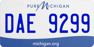 MI license plate DAE9299