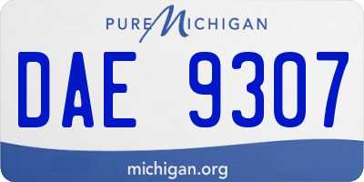 MI license plate DAE9307