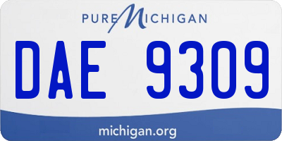 MI license plate DAE9309