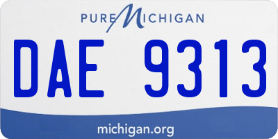 MI license plate DAE9313