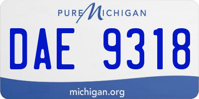 MI license plate DAE9318