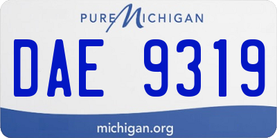 MI license plate DAE9319