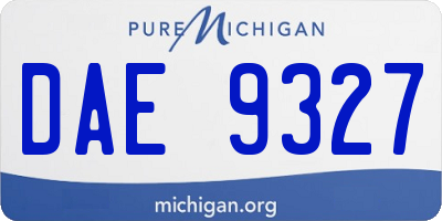 MI license plate DAE9327