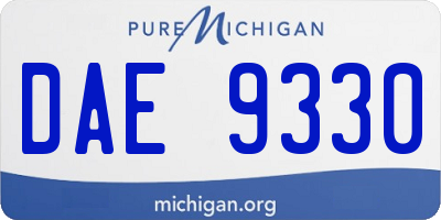 MI license plate DAE9330