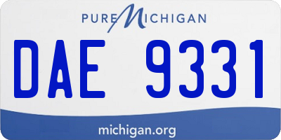 MI license plate DAE9331