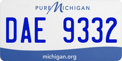 MI license plate DAE9332