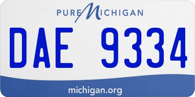 MI license plate DAE9334