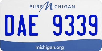 MI license plate DAE9339