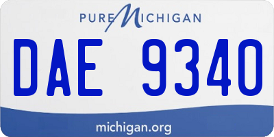 MI license plate DAE9340